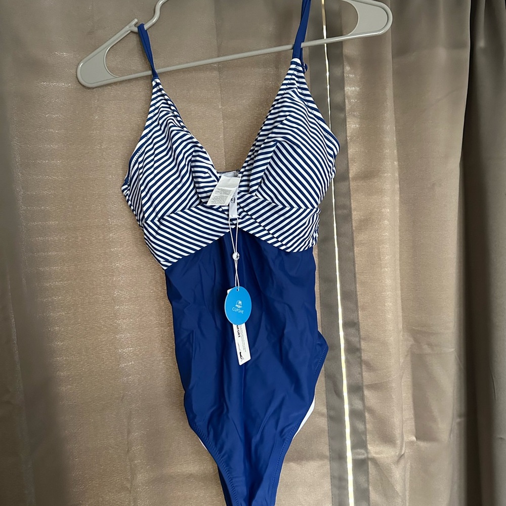Swim Striped Blue Swimsuit